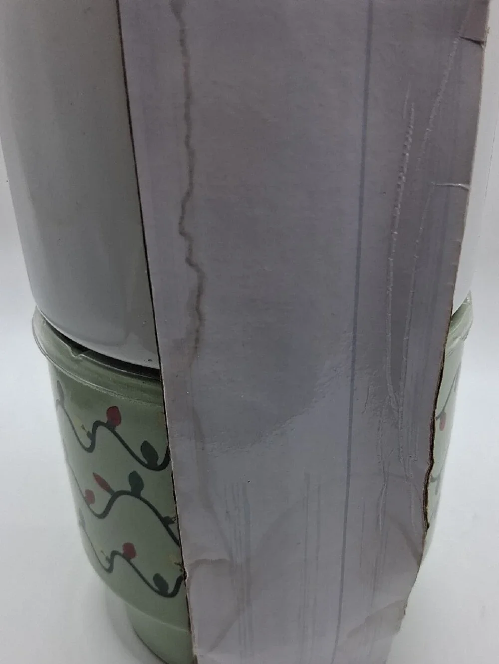 Holiday Mug Set - 'Tis The Season White & Green Ceramic Duo